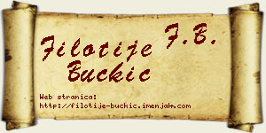 Filotije Buckić vizit kartica